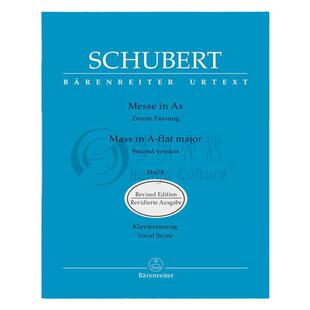 舒伯特 弥撒曲 降A大调D678 声乐总谱 钢琴缩谱 骑熊士原版进口乐谱书 Schubert Missa in A-flat major Vocal Score BA5623-90