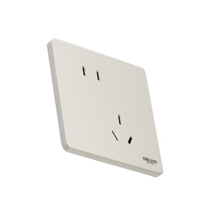 德力西奶油风超薄开关插座哑光磨砂智能开关16a暗装家用290砂砾白