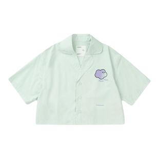 ROARINGWILD   主线 薄荷绿女士短款花瓣领短袖衬衫【热销中】