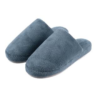 EVA不粘灰毛绒拖鞋男女款暖柔微纤维居家静音秋冬天保暖绒布厚底