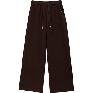 120斤的大杨 胖mm抽绳休闲裤秋冬加绒加厚高腰遮胯显瘦直筒长裤女