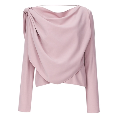 【YIRANTIAN】蕾虎复古设计感休闲简约宽松打结叠领上衣labelhood