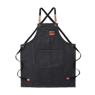咖啡店帆布围裙加厚耐磨餐饮专用厨房家用工作服女定制logo印字男