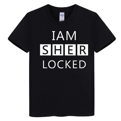 神探夏洛克 福尔摩斯 康伯巴奇卷福 短袖t恤男女 I am sherlocked