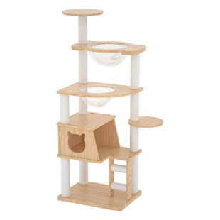 宠贝亚猫爬架猫窝猫树一体全实木不占地小型猫架子太空舱大型家用