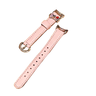 【礼貌小猫】适用小米手环10表带band9新品可爱猫咪表圈扣创意皮质女腕带运动智能手表10陶瓷版高级秋冬配件