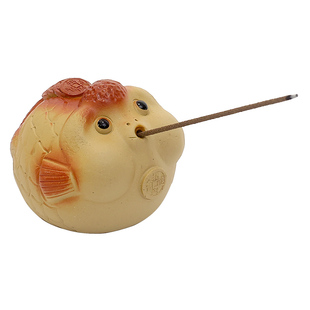 招财进宝紫砂泡泡鱼茶宠茶玩摆件香道熏香家用沉香檀香室内线香插