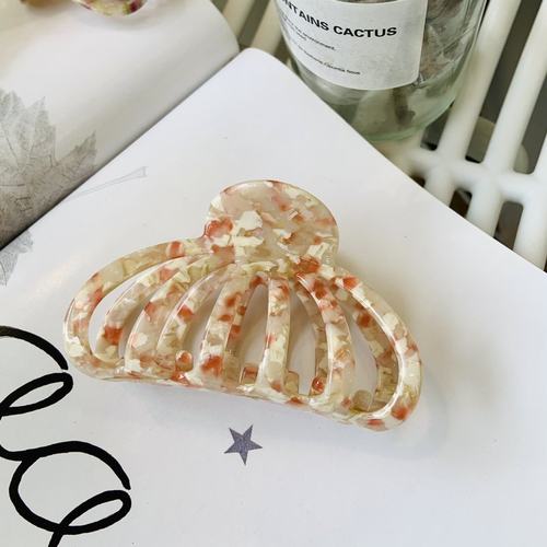 韩版新款醋酸抓夹彩色鲨鱼感大夏季抓发夹甜美夹号高级发盘发镂空