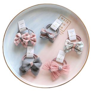 可爱蝴蝶结宝宝皮筋头花女童发绳发圈韩国儿童发饰毛球头绳头饰