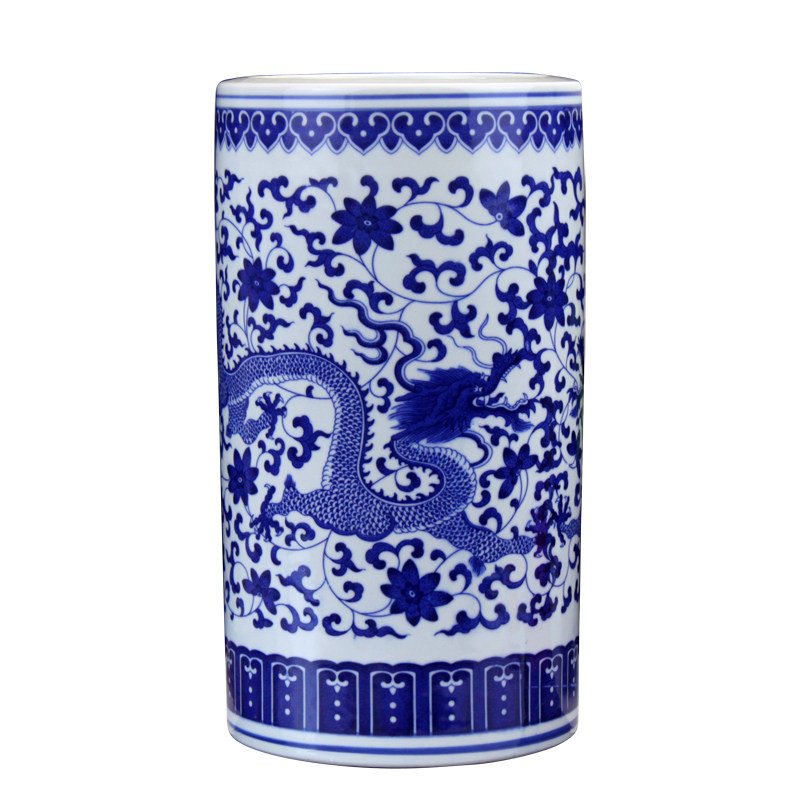 陶瓷器字画筒中式客厅书房青花瓷