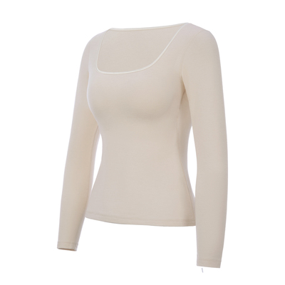 歌力诺带胸垫秋冬女保暖修身上衣