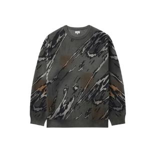 BEAMS男装圆领针织衫2024冬季新款时尚个性斑驳花色毛衣150073XN