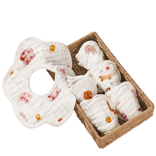 口水巾婴幼儿围嘴a类纯棉小月龄围脖男宝宝围兜防水防吐奶新生儿