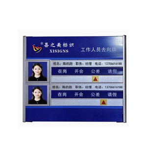 去向牌铝合金定制办公室抽拉式门牌可更换工作人员工去向牌烤漆寝室宿舍岗位牌去向告知牌磁性公告示牌状态牌