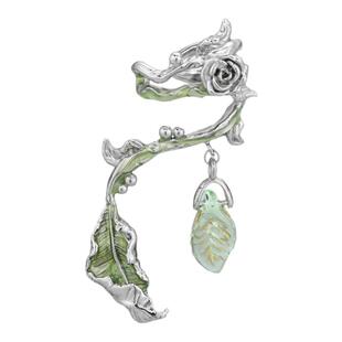 枝蔓攀生系列无耳洞耳夹原创小众高级感森系绿色叶子耳环冷淡耳饰