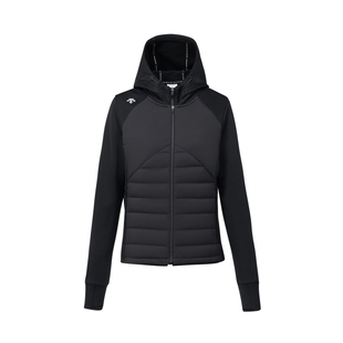 DESCENTE迪桑特HEAT NAVI羽绒马甲+抓绒针织连帽衫女士上衣两件套