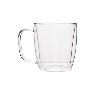 玻璃女生带把手喝水高颜值咖啡杯