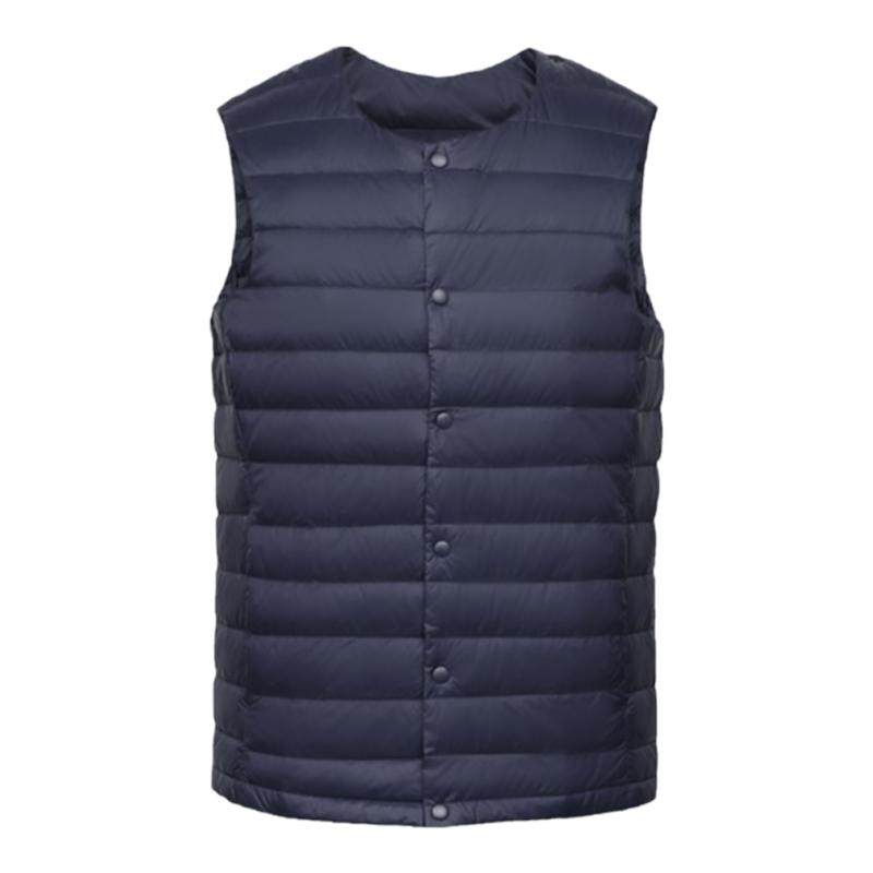 2025冬新款男圆领羽绒马甲轻薄背心内穿马夹短款大码保暖无领坎肩