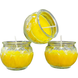 防风12小时平口莲花酥油灯室外法事法会摆造型供灯圆形防高温玻璃