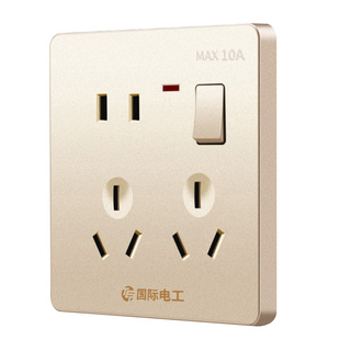 86型电源墙壁开关插座面板家用十孔六孔暗装一开8八孔10多孔10a