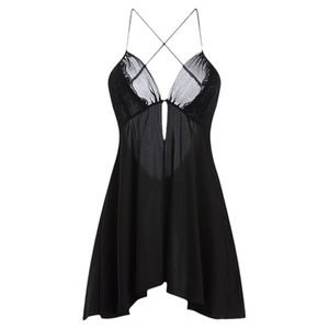 维多利亚多培尔性感睡衣女冰丝薄款蕾丝火辣纯欲风吊带睡裙套装