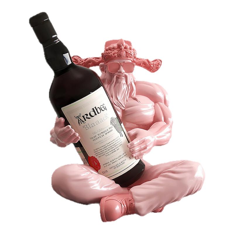 国潮肌肉财神红酒架摆件酒柜装饰品客厅电视柜餐边柜乔迁新年礼物