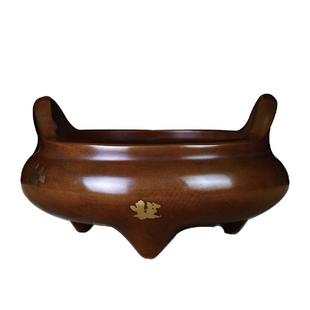 香炉纯铜居家上香熏香炉沉线香明宣德炉香篆檀香盘香室内大紫铜炉