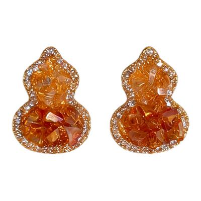 新中式过年超闪碎钻葫芦耳钉