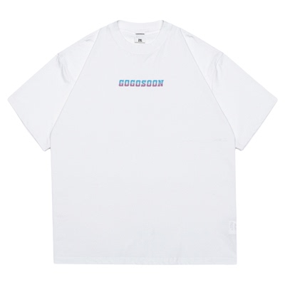 GOGOSOON夏季新款短袖T恤男生300g全棉字母渐变印花潮流宽松半袖Q