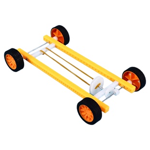 科技小制作橡皮筋动力小车学生DIY手工益智stem回力反冲力车模型