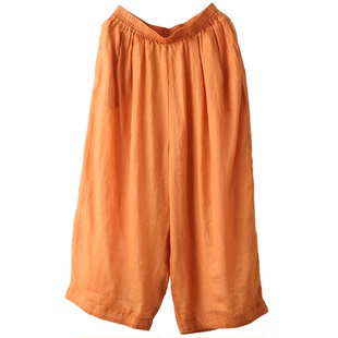 【私服自留款 凉爽一夏苎麻裤】苎麻哈伦裤宽松双层九分裤夏
