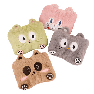 卡通毛绒热水袋套猫咪可爱毛绒保暖热宝暖手宝内胆套子单卖双插手