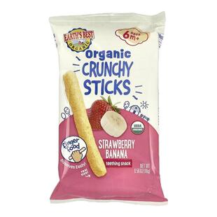 Earth'sBest有机松脆条宝宝零食6个月以上咀嚼力抓握力宝宝设计营