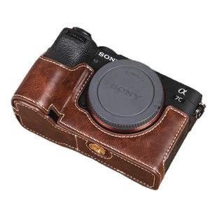 索尼A7C2保护套A7R4A6700相机包a73A7RIIIA7M3底座zve10二代皮套