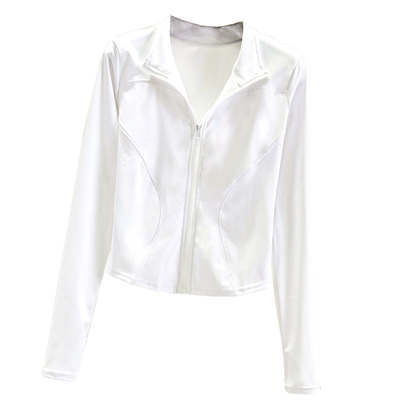 裸感短款高弹修身显瘦瑜伽外套