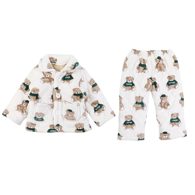 儿童冬季家居服套装保暖加厚