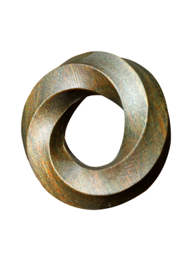 天然绿檀木莫比乌斯环平安扣吊坠