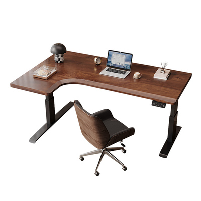 100%进口橡胶木-转角电动升降桌