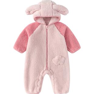 巴拉巴拉宝宝连体衣婴儿衣服秋冬季新款男童女童外出服外套厚爬服