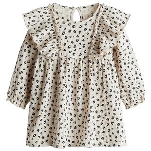 HM童装女婴25冬季新款时尚皱感棉质连衣裙1294061