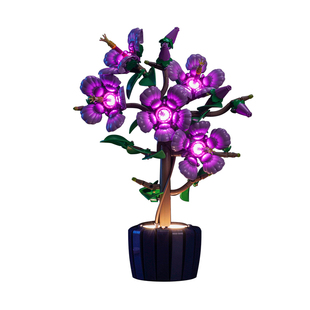 适用于乐高10372芙蓉花盆栽积木灯光组拼装植物花束盆景灯饰配件