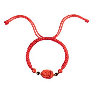 五台山高含量本命佛朱砂手绳保平安红绳黑曜石转运珠生肖手链礼物
