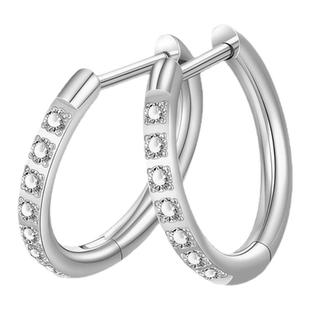 医用F136钛合金耳环女D型直针耳圈养耳洞素圈耳钉免摘耳骨钉耳饰