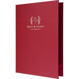 甄禧印记原创个性客制婚礼A4结婚证书套烫金婚书套出生证套签约本