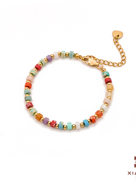 夏苒XIARAN「波西米亚」时尚小众彩石设计款项链天然串珠锁骨链女