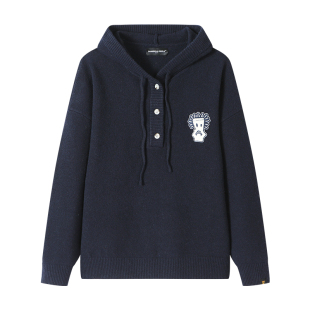 Dangerouspeople薛之谦dsp经典纸袋头宽松百搭套头毛衣连帽针织衫