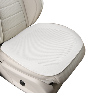 冬季纳帕真皮保暖防滑汽车坐垫适用于奔驰特斯拉白色超薄透气座垫