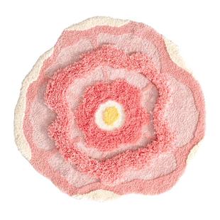 毯仓艺术魅丽粉圆形地毯卧室床边毯客厅衣帽间椅子地垫儿童房防摔