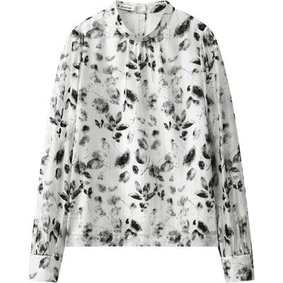 播商场同款微立领印花衬衫女24秋休闲宽松花式上衣BDR3HD1724