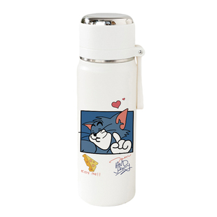 汤姆和杰瑞水杯可爱猫和老鼠杯子大容量提手保温杯盖可喝水水壶